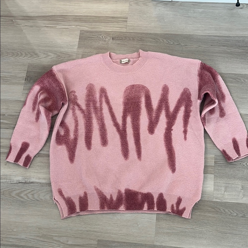 Pink Abstract Sweater
